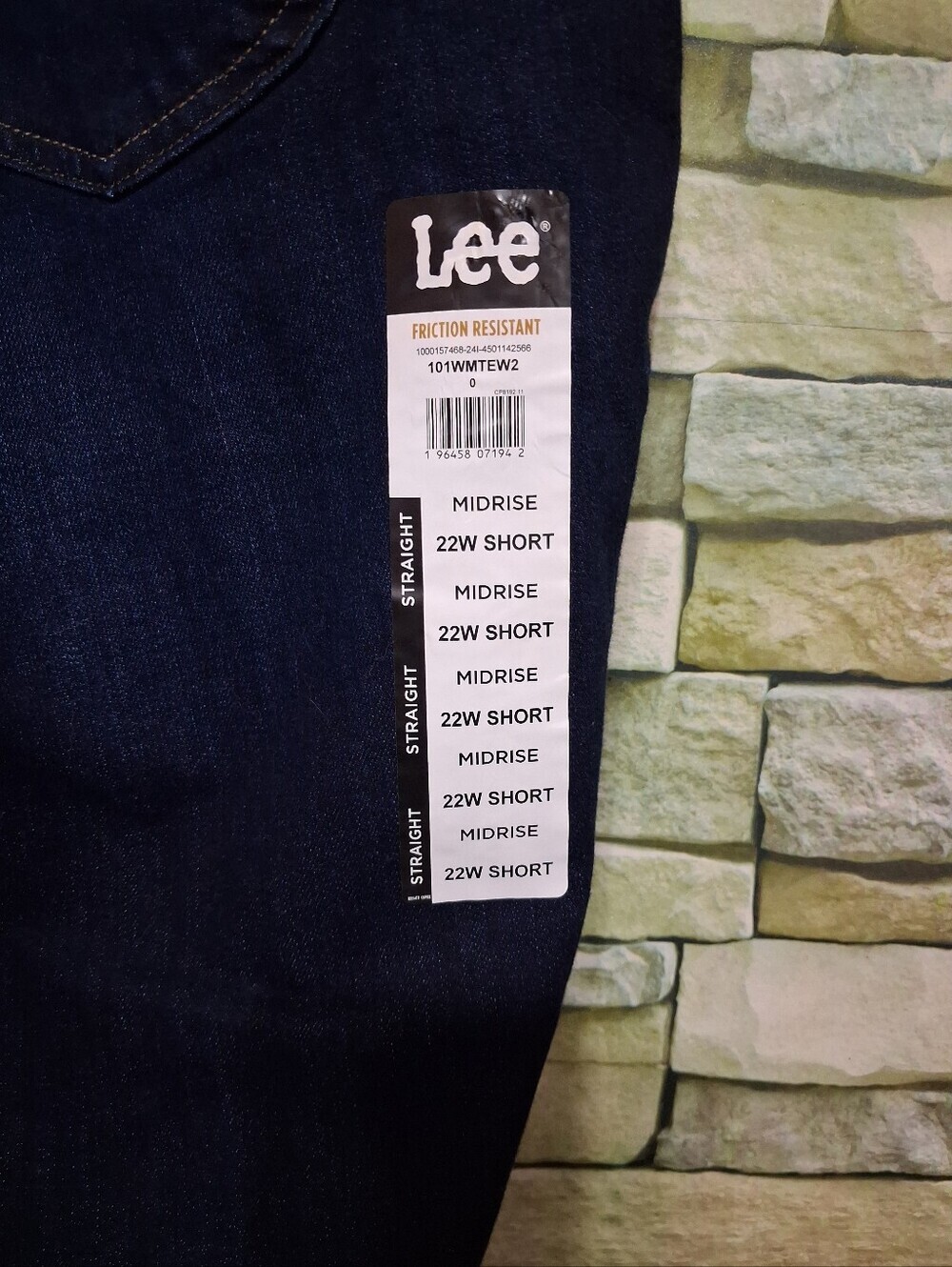 New Womens 26W Short Lee Midrise Straight Leg Jeans - Dark Indigo - Picture 3 of 6